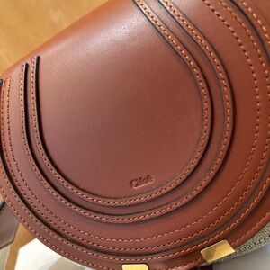 Chloé Sepia Brown and Cream Leather Shoulder Bag